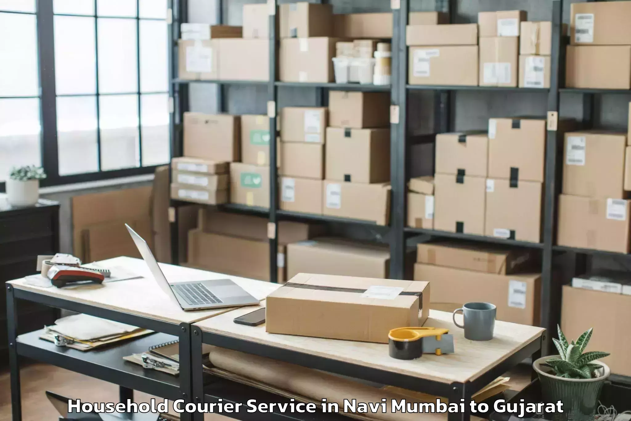 Top Navi Mumbai to Crystal Mall Rajkot Household Courier Available